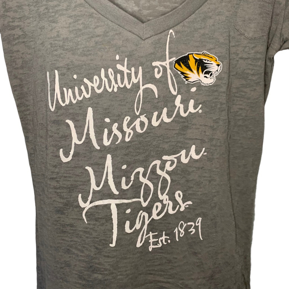 STEP AHEAD UNIVERSITY OF MISSOURI Mizzou‎ Tigers Short Sleeve Shirt Women Large - Picture 4 of 9